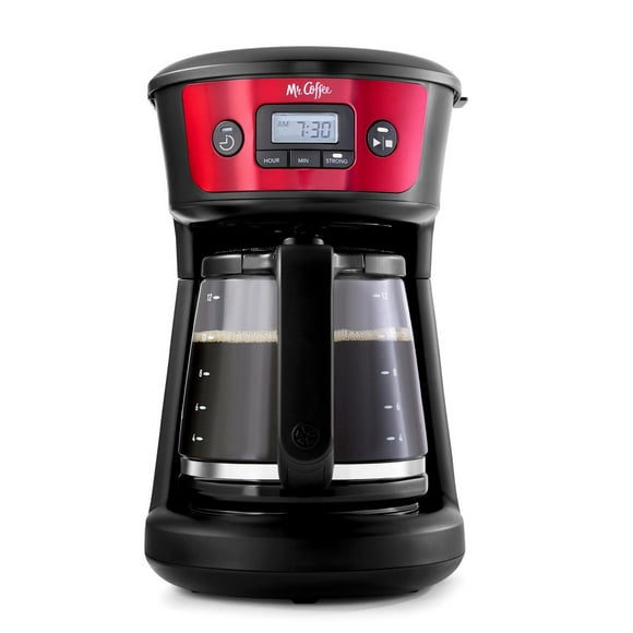 Cafetière programmable Mr.&nbsp;Coffee à 12&nbsp;tasses avec sélecteur d’infusion corsée rouge