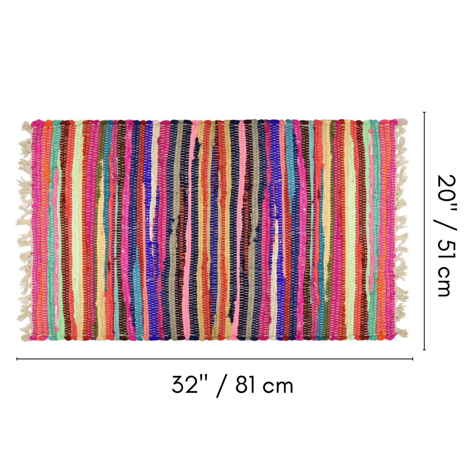 Fabstyles Spectrum 100% Chindi Rug, Handmade Area Rag Rug for