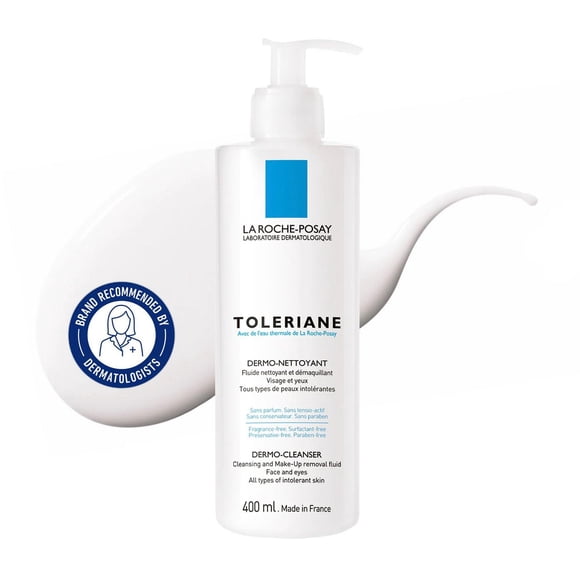 La Roche-Posay Toleriane Dermo-Cleanser Soothing & Hydrating Face Wash with Glycerin, Fragrance Free, Preservative Free, 400mL