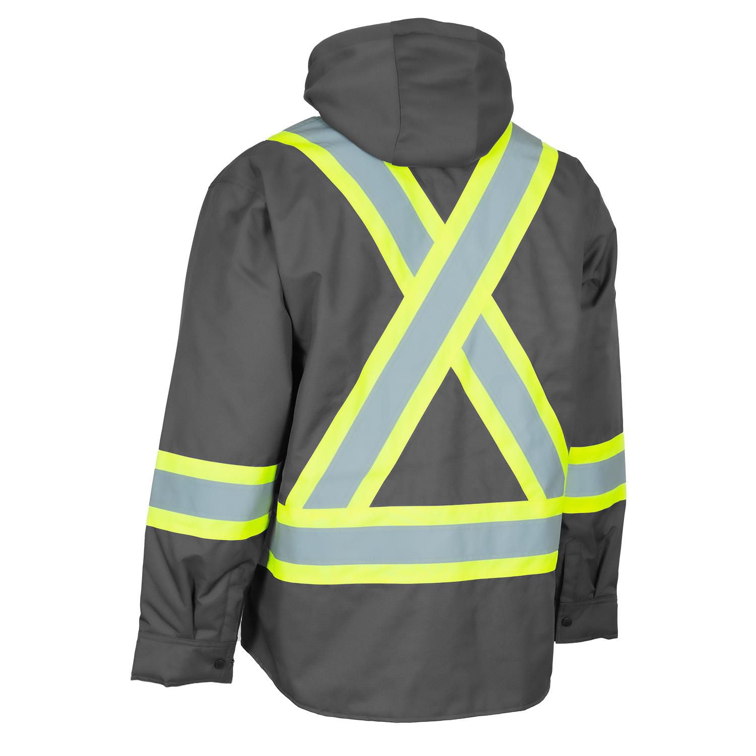 Forcefield Hi-Vis Hoodie Shacket With Detachable Hood
