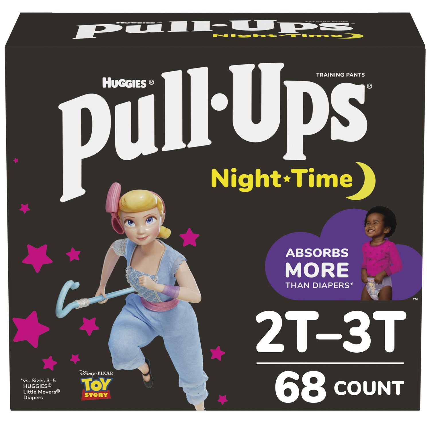 Pull-Ups Night Time Training Pants, Giga Pack, Size 2T-3T, 68 Count, Size:  2T-3T 
