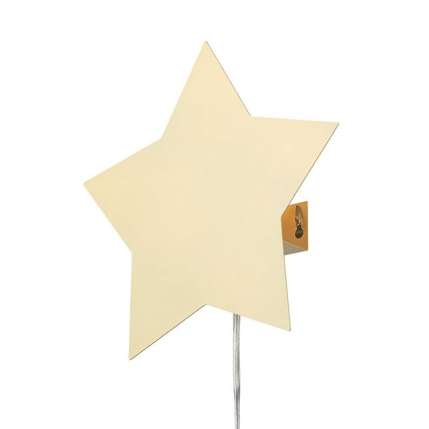Applique murale enfichable à 1 ampoule en forme d’étoile Stella, jaune