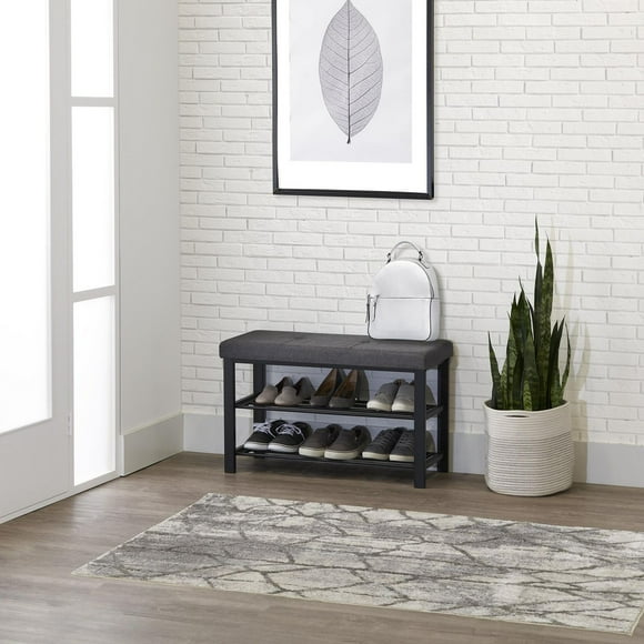 neatfreak! Fabric Upholstered Shoe Storage Bench, Shoe Bench