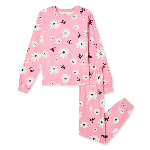 George Girls' Flannel Pajamas 2-Piece Set - Walmart.ca