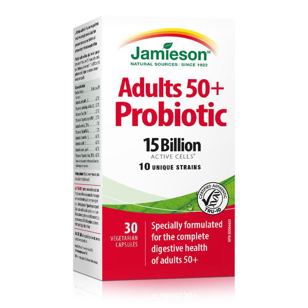 Jamieson Adults 50+ Probiotic Capsules, 15 CFU, 30 Count, 30 Capsules