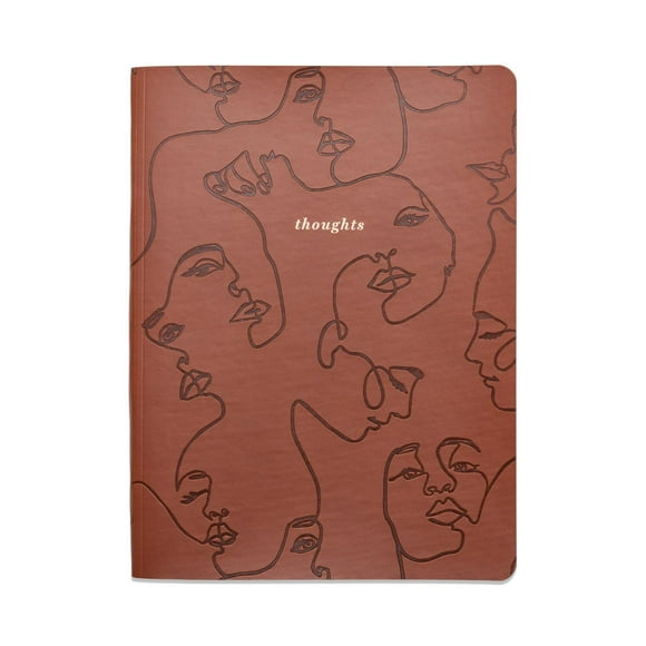THINK INK LEATHERETTE JOURNAL- TERRA COTTA THOUGHTS, 6in x 8in, 180 pages
