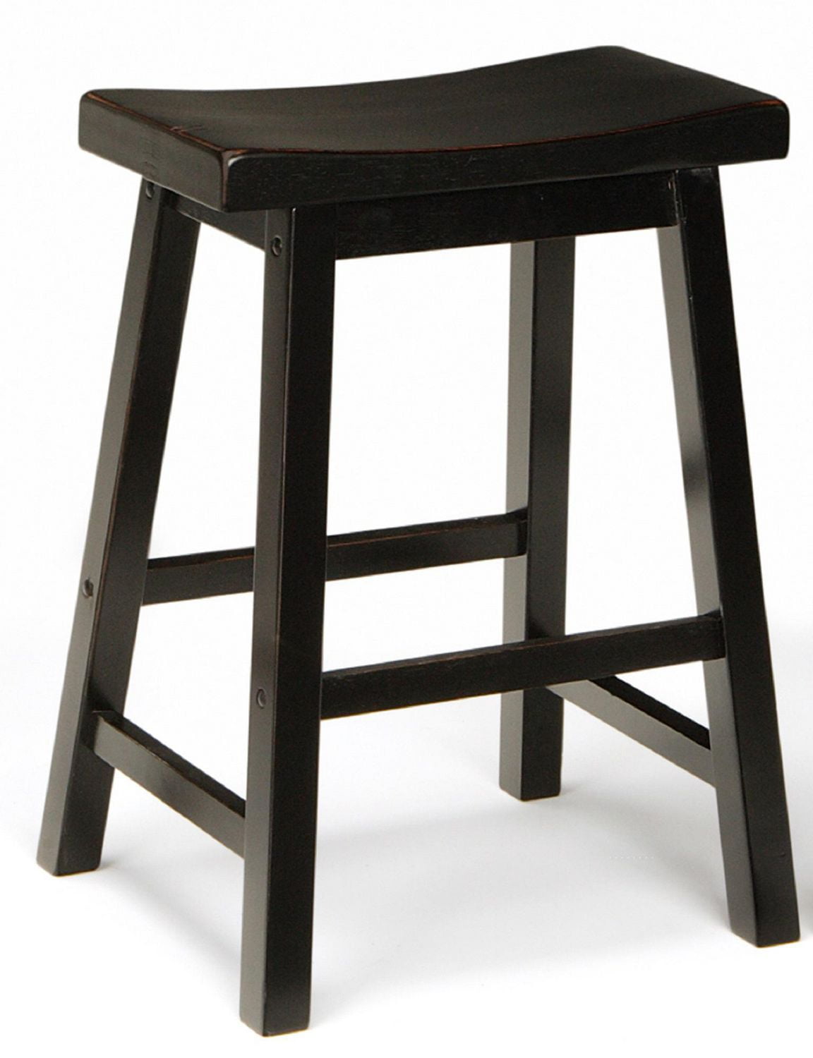 Topline Home Furnishings 24 Black Wooden Stool Set Of 2 Walmart Canada   6000199906377 