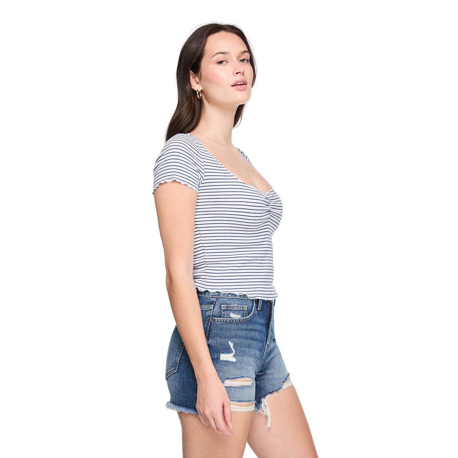 T-shirt rayé No Boundaries pour femmes