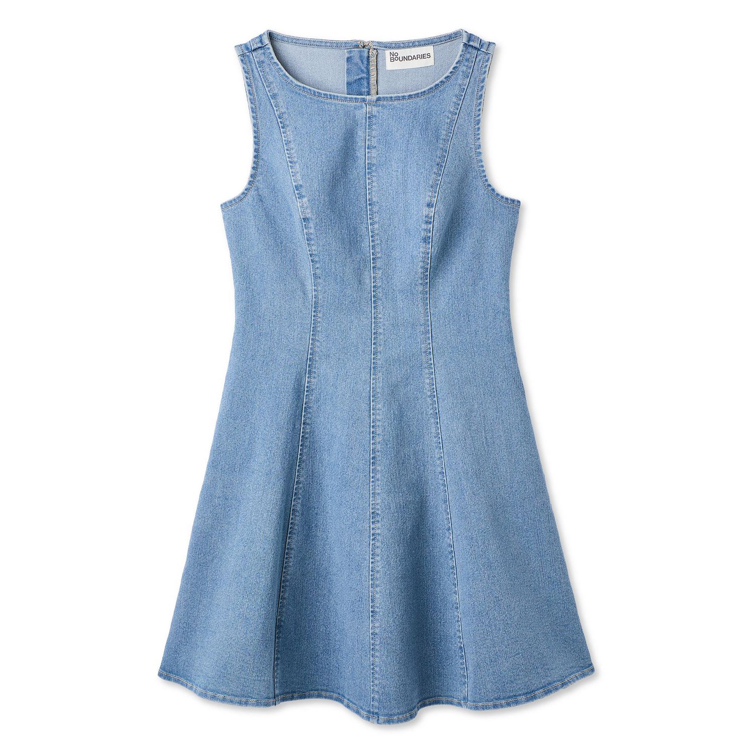No Boundaries Women's Denim Fit & Flare Dress