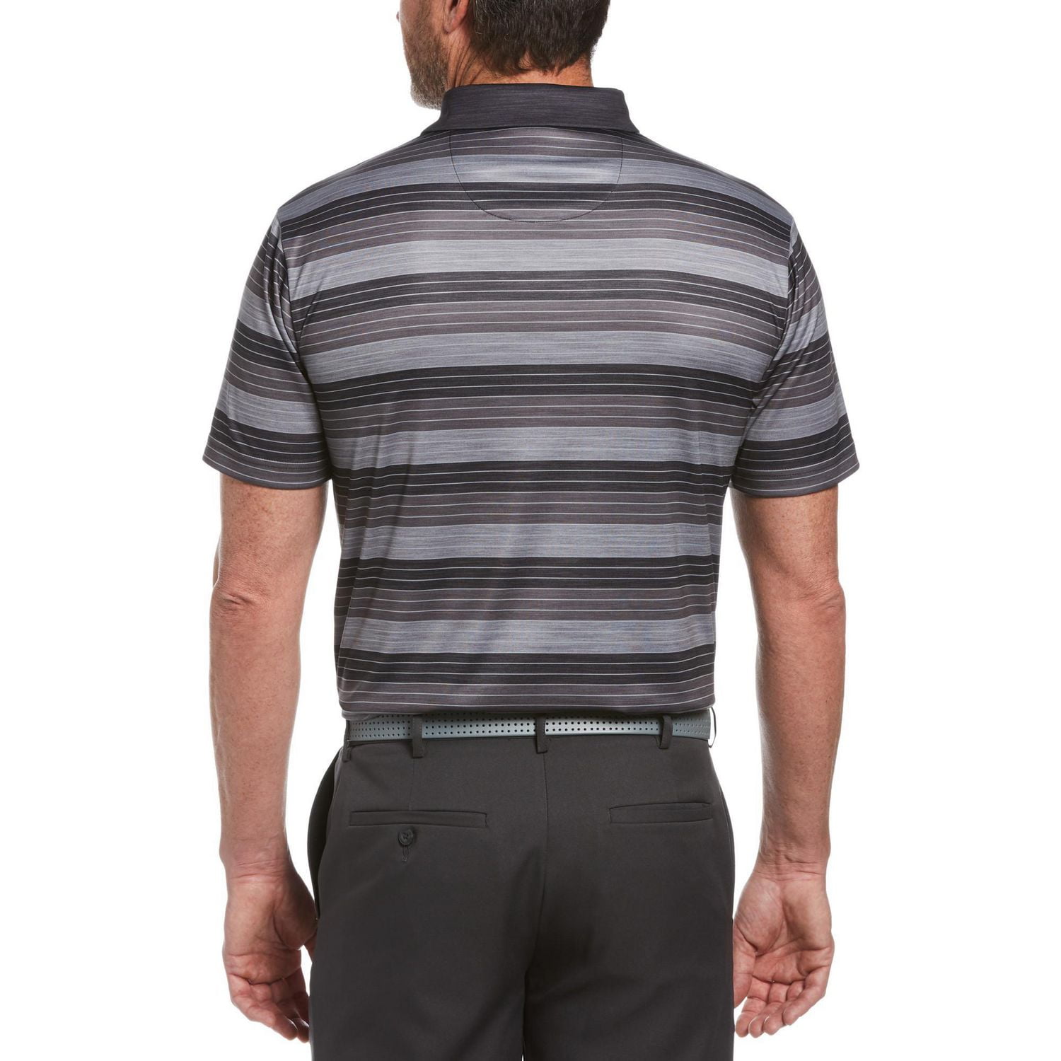 Polo de golf rayé à manches courtes Performance pour homme
