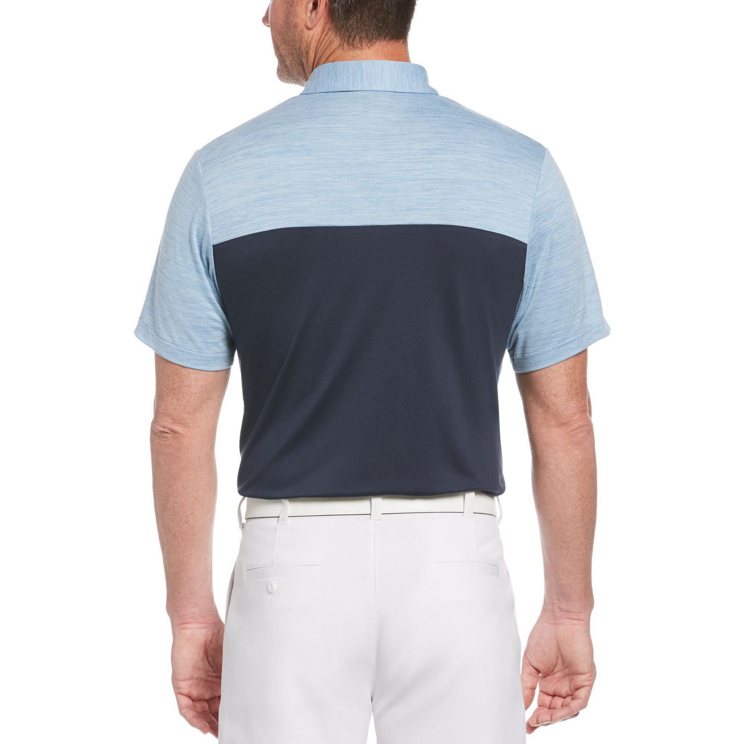 Men's Short Sleeve Stripe Block Polo Shirt