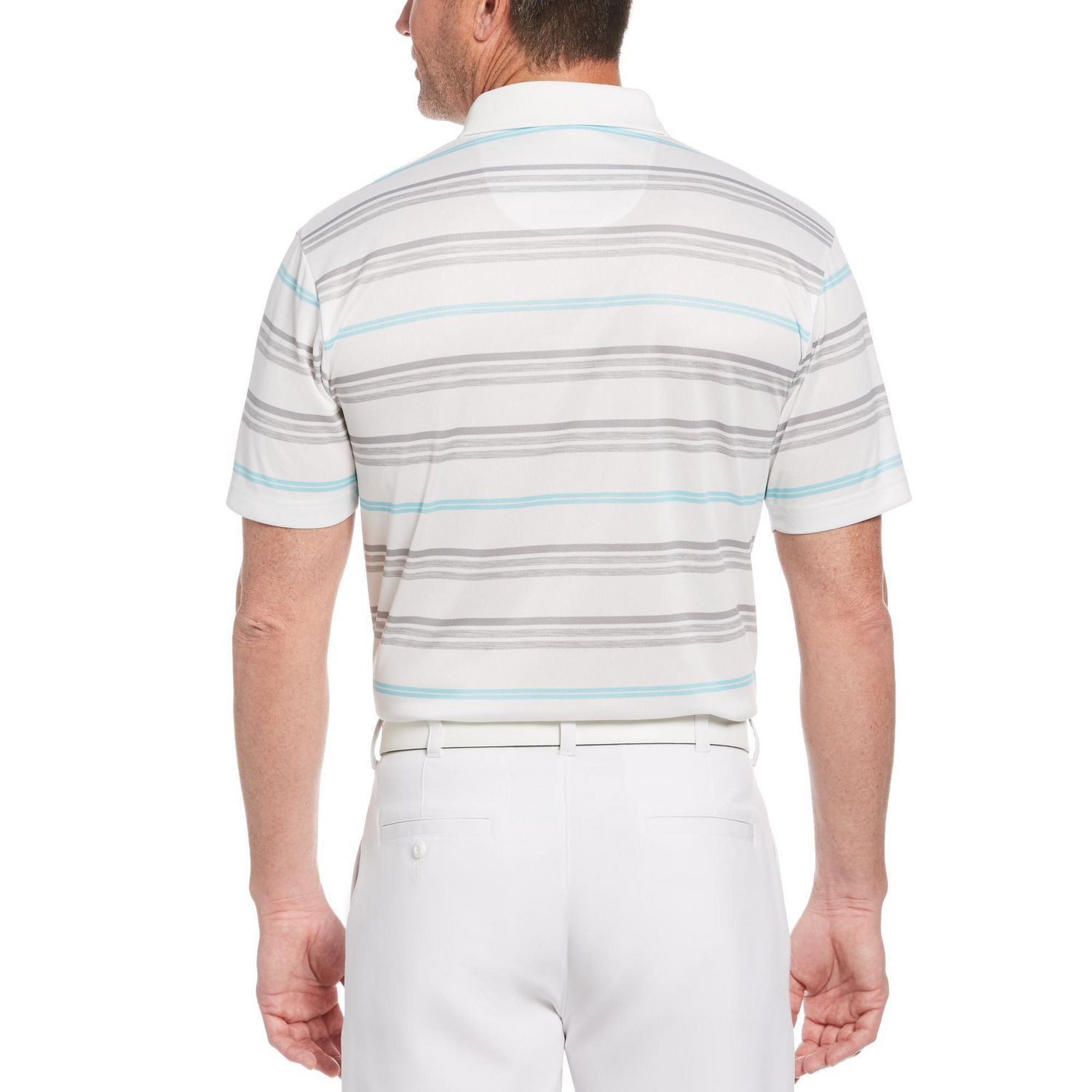 Polo de golf rayé à manches courtes Performance pour homme