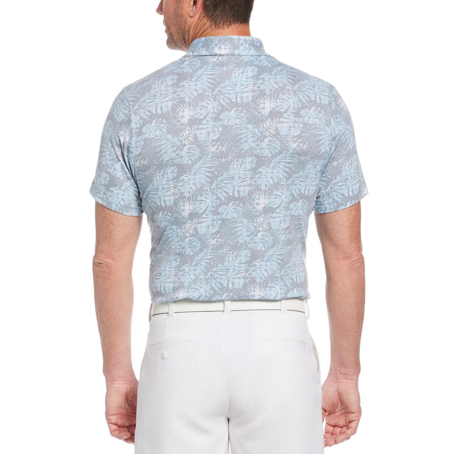 Polo à manches courtes imprimé tropical pour homme