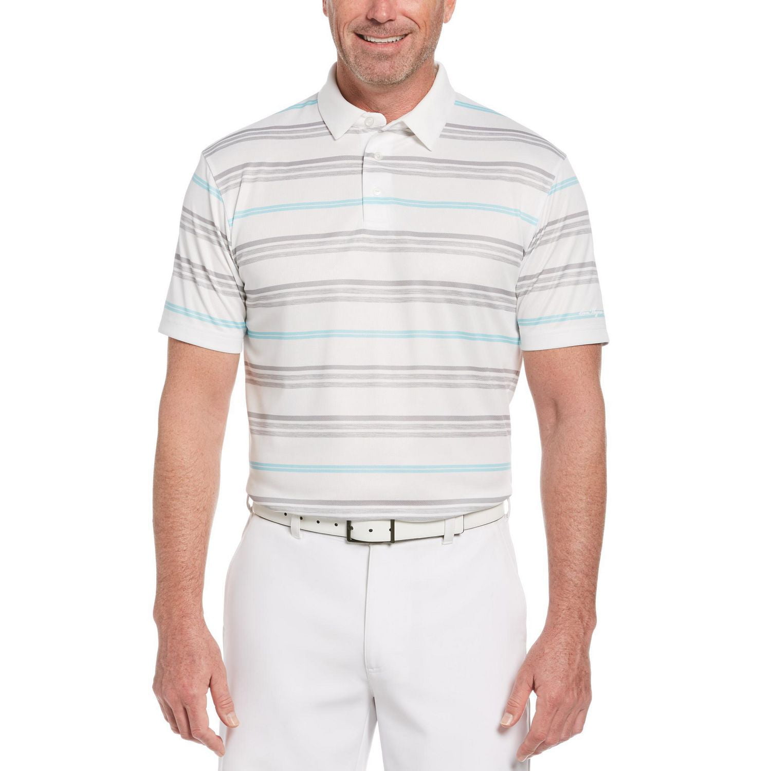 Polo de golf rayé à manches courtes Performance pour homme