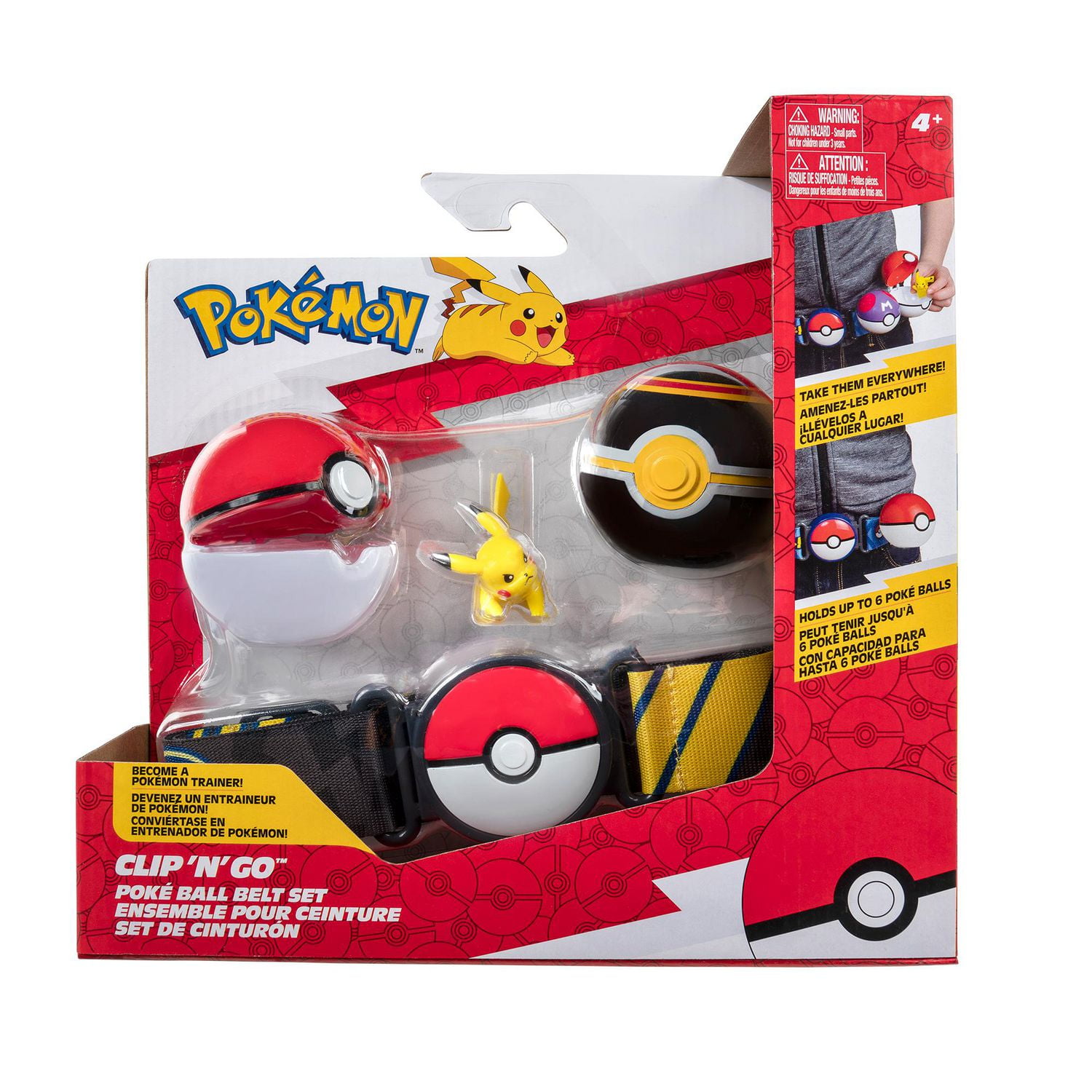 Pokémon - Clip N' Go Poke Ball Belt Set - Great Ball, Poke Ball, Luxury  Ball, 2Charmander#1, 2Pikachu #1, & Blue Belt