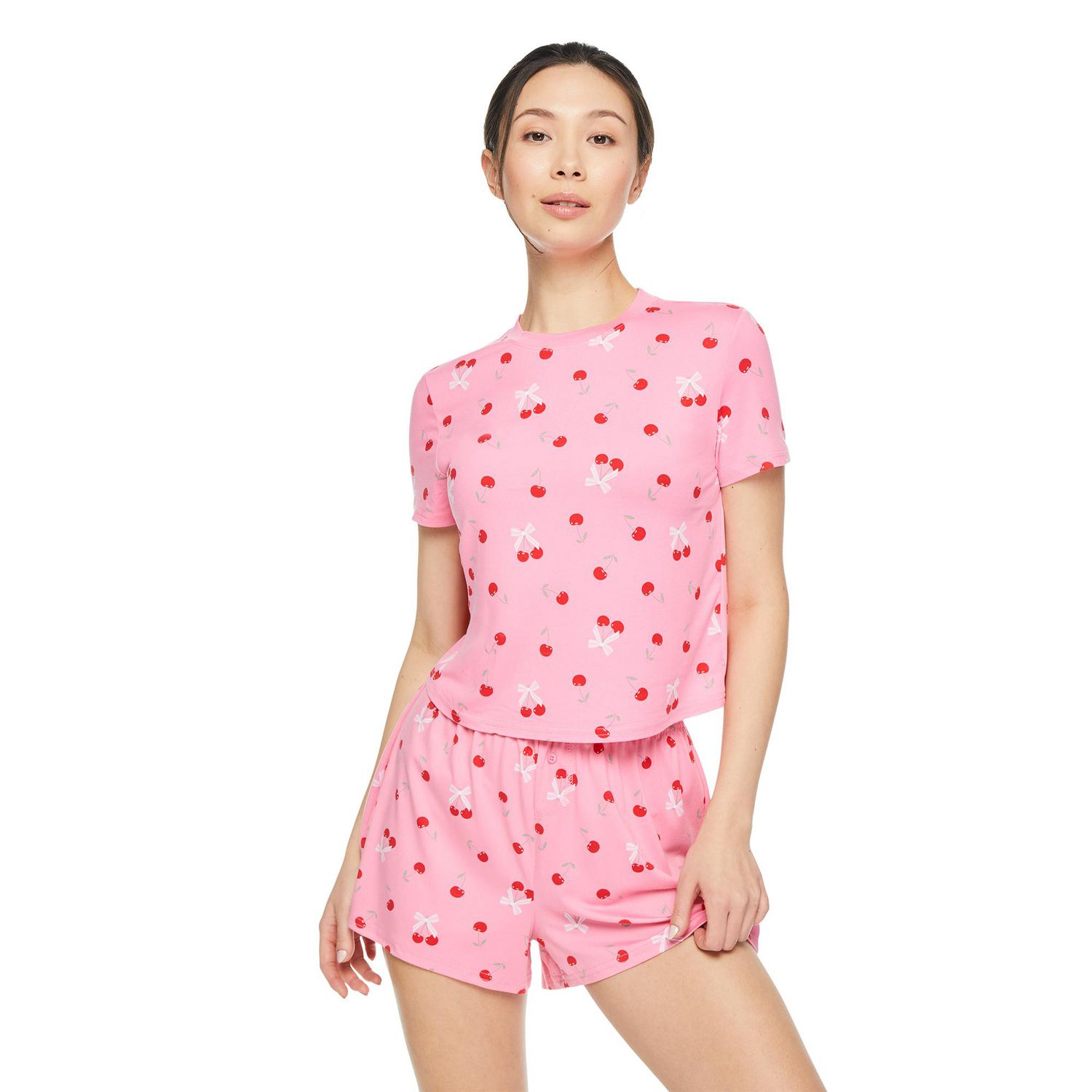 No Boundaries Women's Sleep Short 2-Piece Set