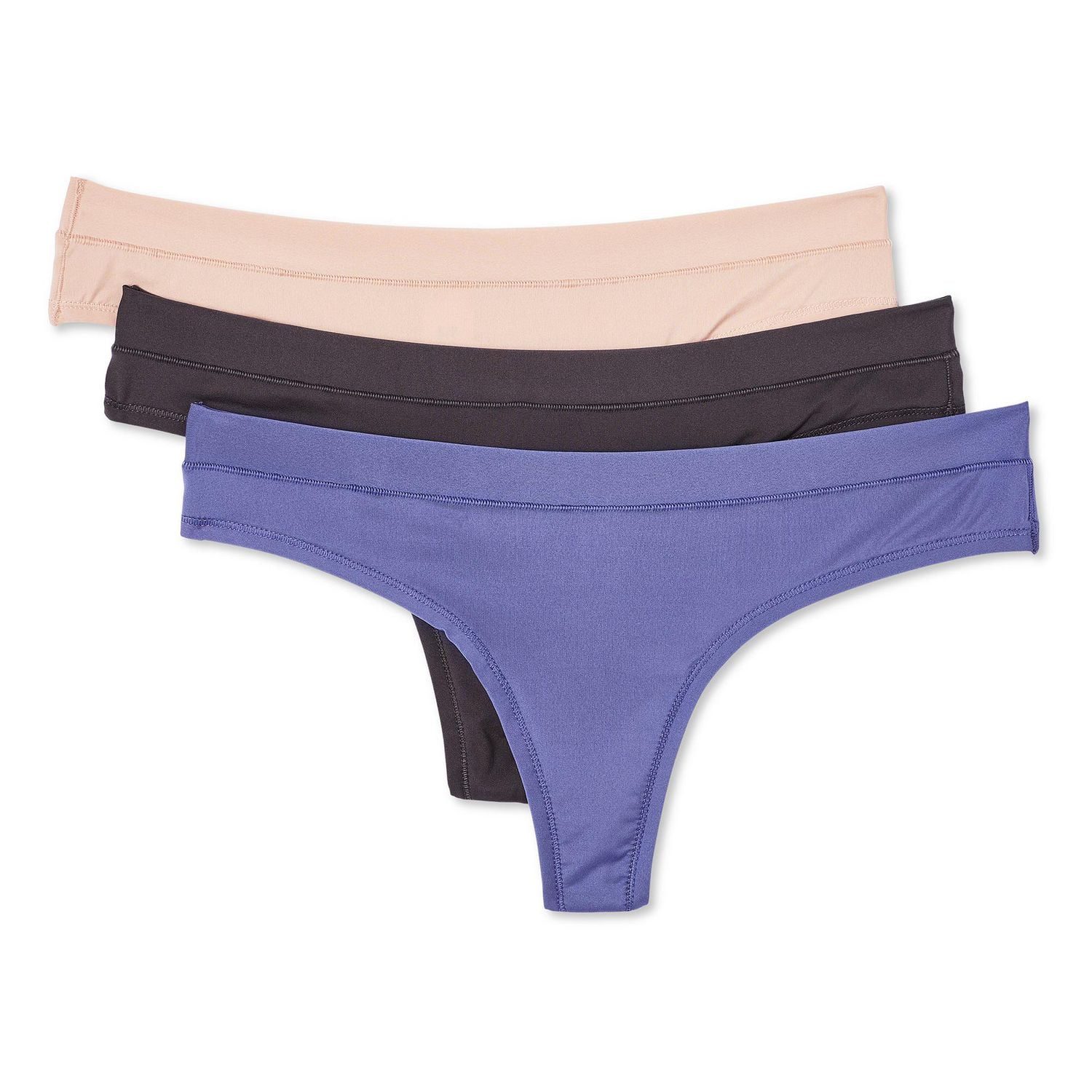 George Women's Microfibre Thongs 3-Pack, Sizes S-XL