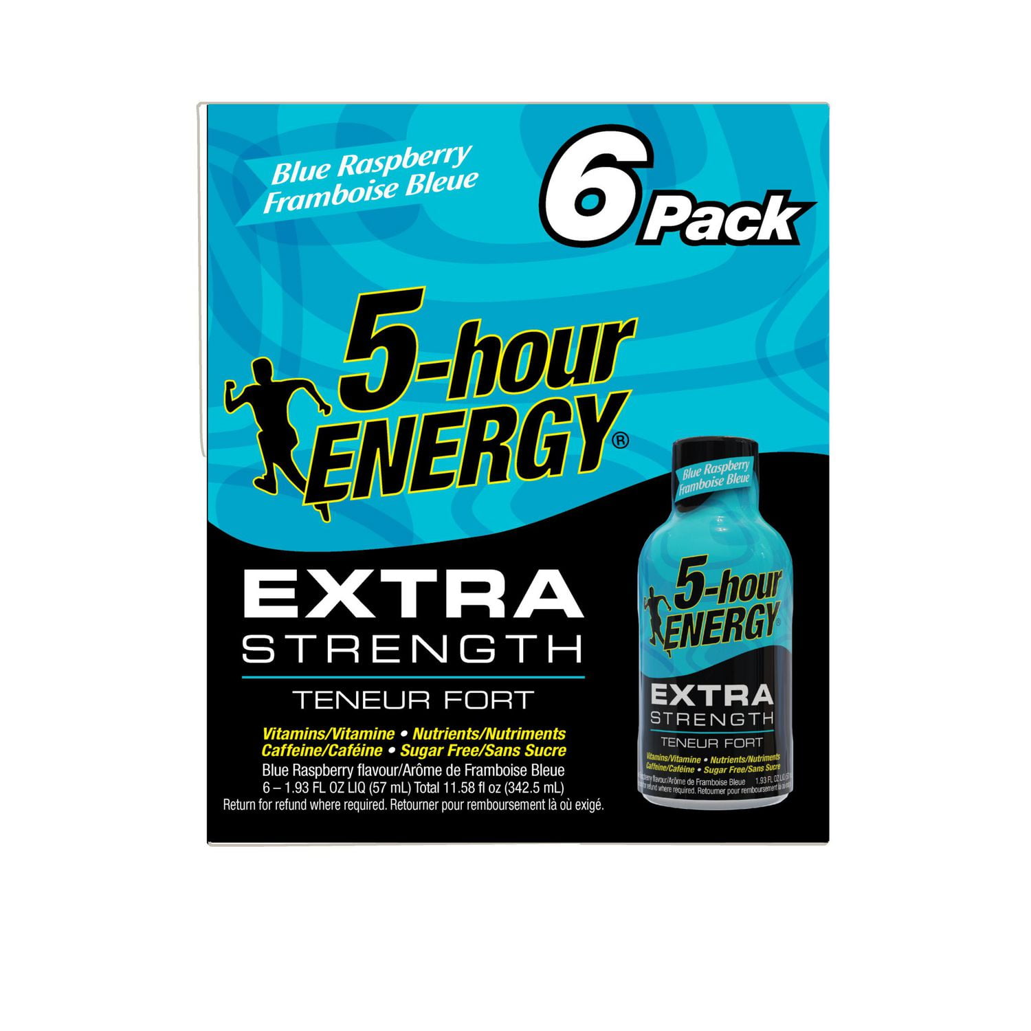 5 Hour Energy Extra Strength Blue Raspberry 6Pk