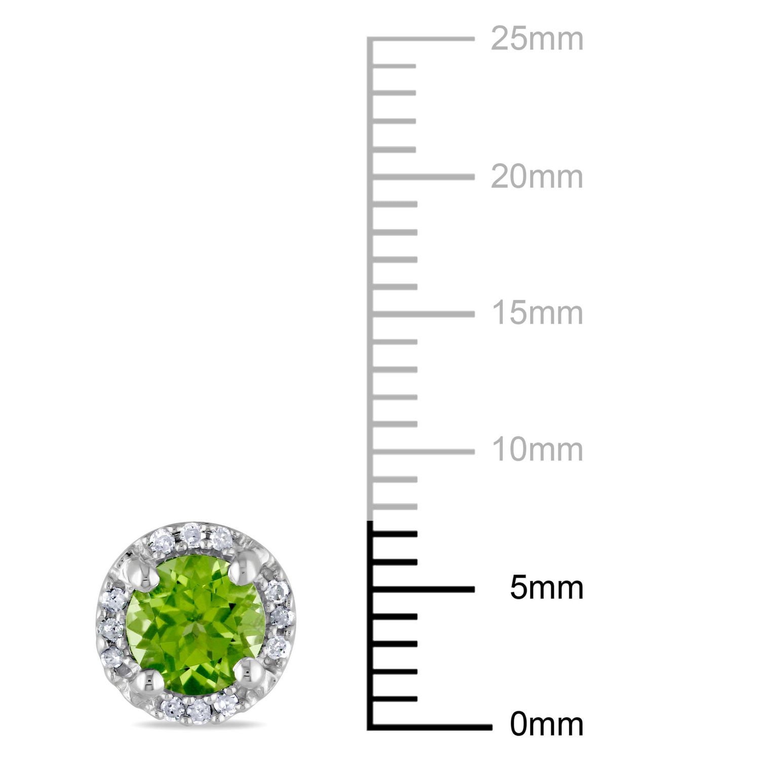 Tangelo 1-1/8 Carat T.G.W. Peridot And Diamond-Accent Sterling Silver HALO Stud Earrings