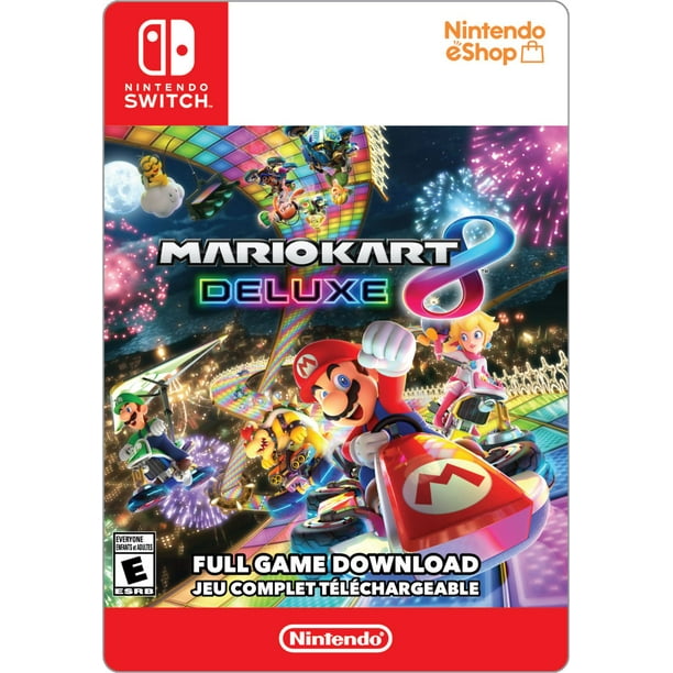 Nintendo Switch w/ Gray Joy-Con + Mario Kart 8 Deluxe (Full Game Download)  - Switch