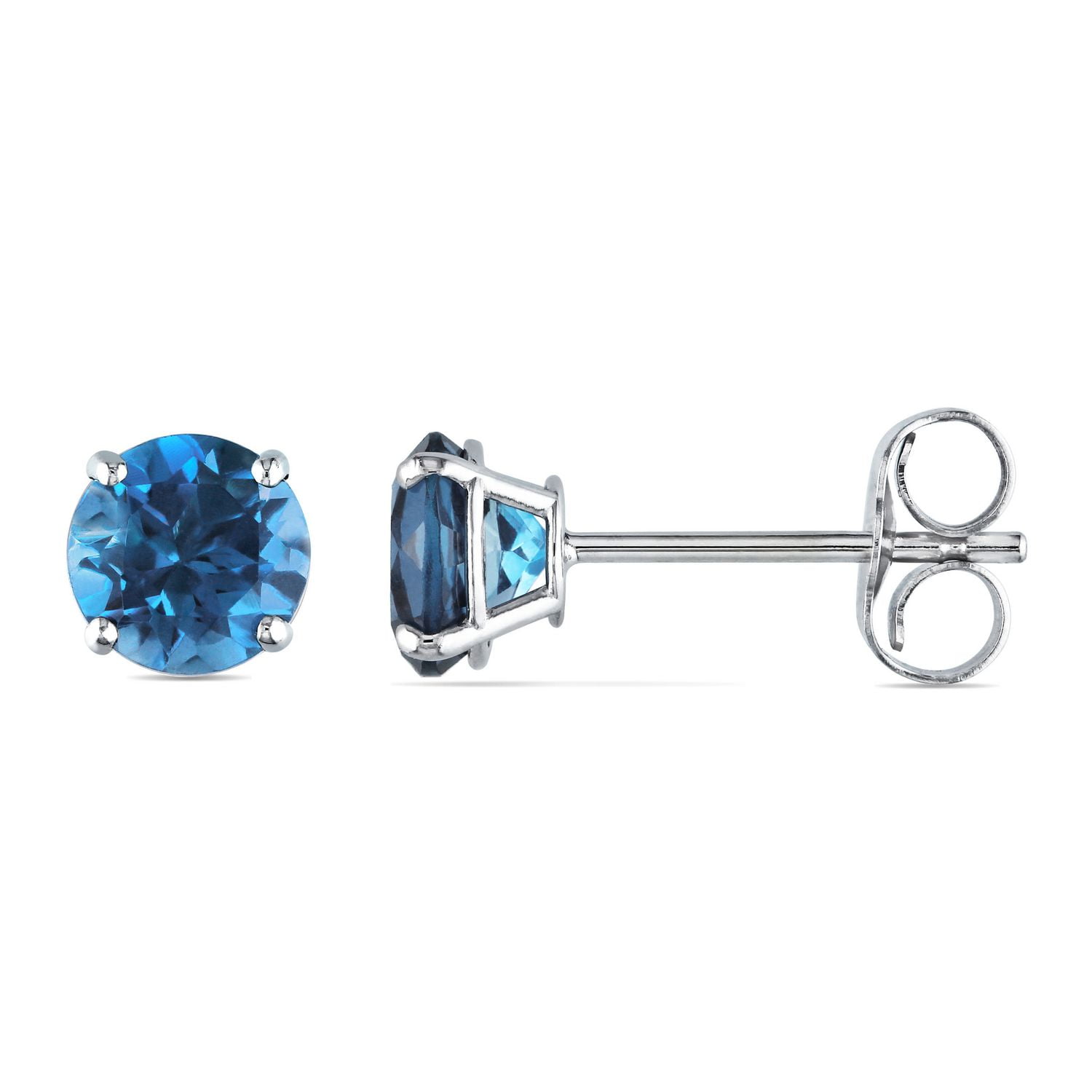 Tangelo 1-1/5 Carat T.G.W. Blue Topaz 14K White Gold Stud Earrings ...