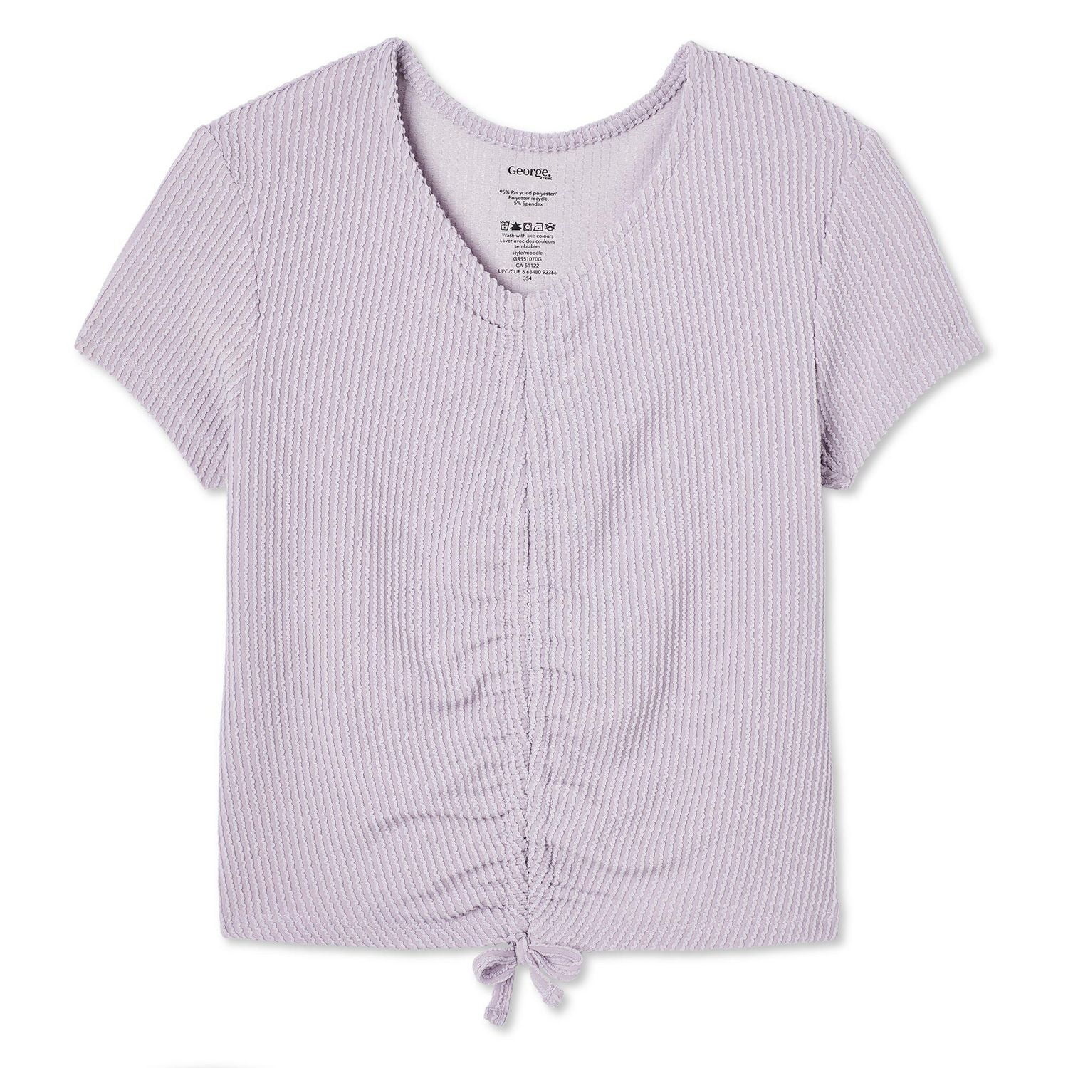 George Girls' Ruched Front Tee, Sizes XS-XL