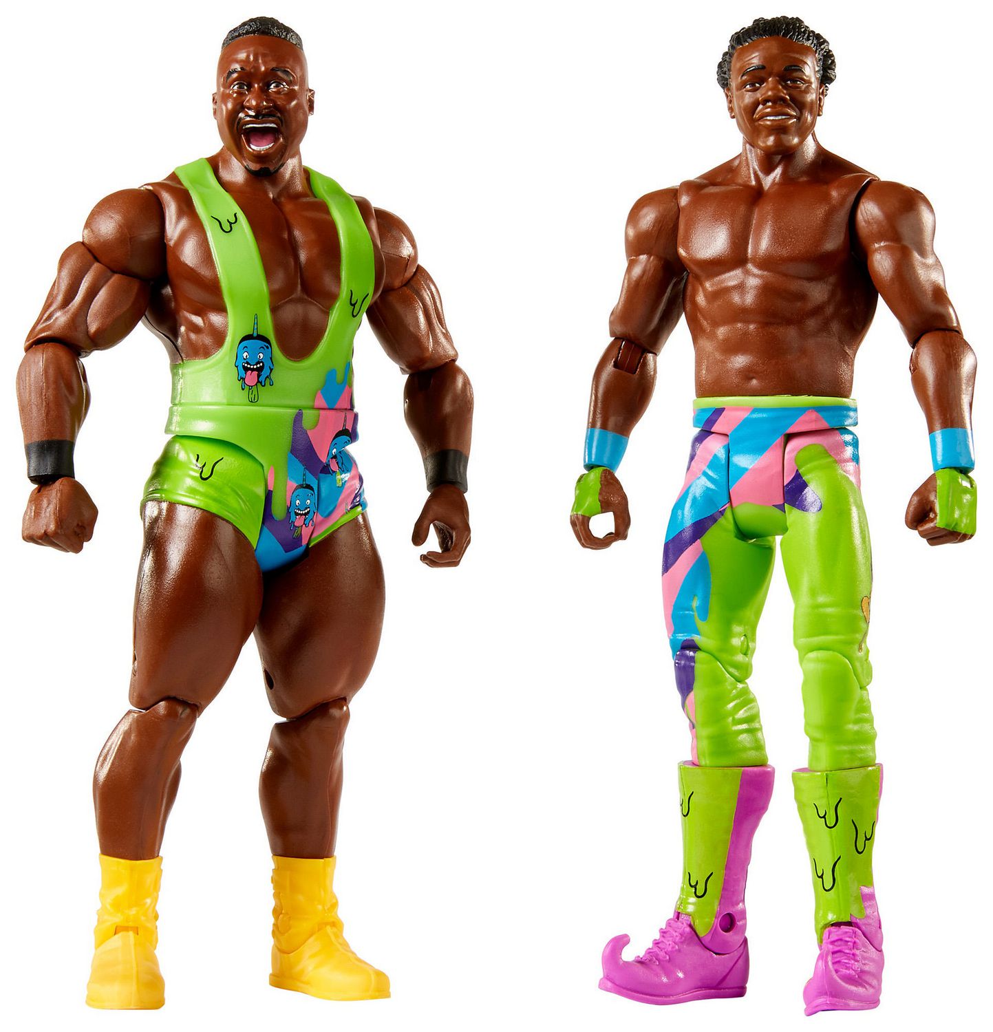 GLB25 WWE Coffret 2 figurines articulées Big E & Xavier Woods de en tenue de combat jouet pour enfant 