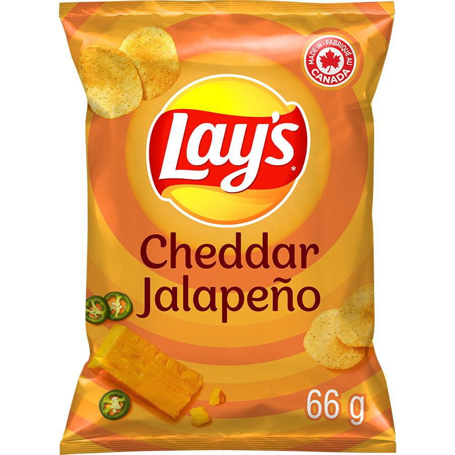 Lay's Croustilles assaisonnées Cheddar Jalapeño 66g
