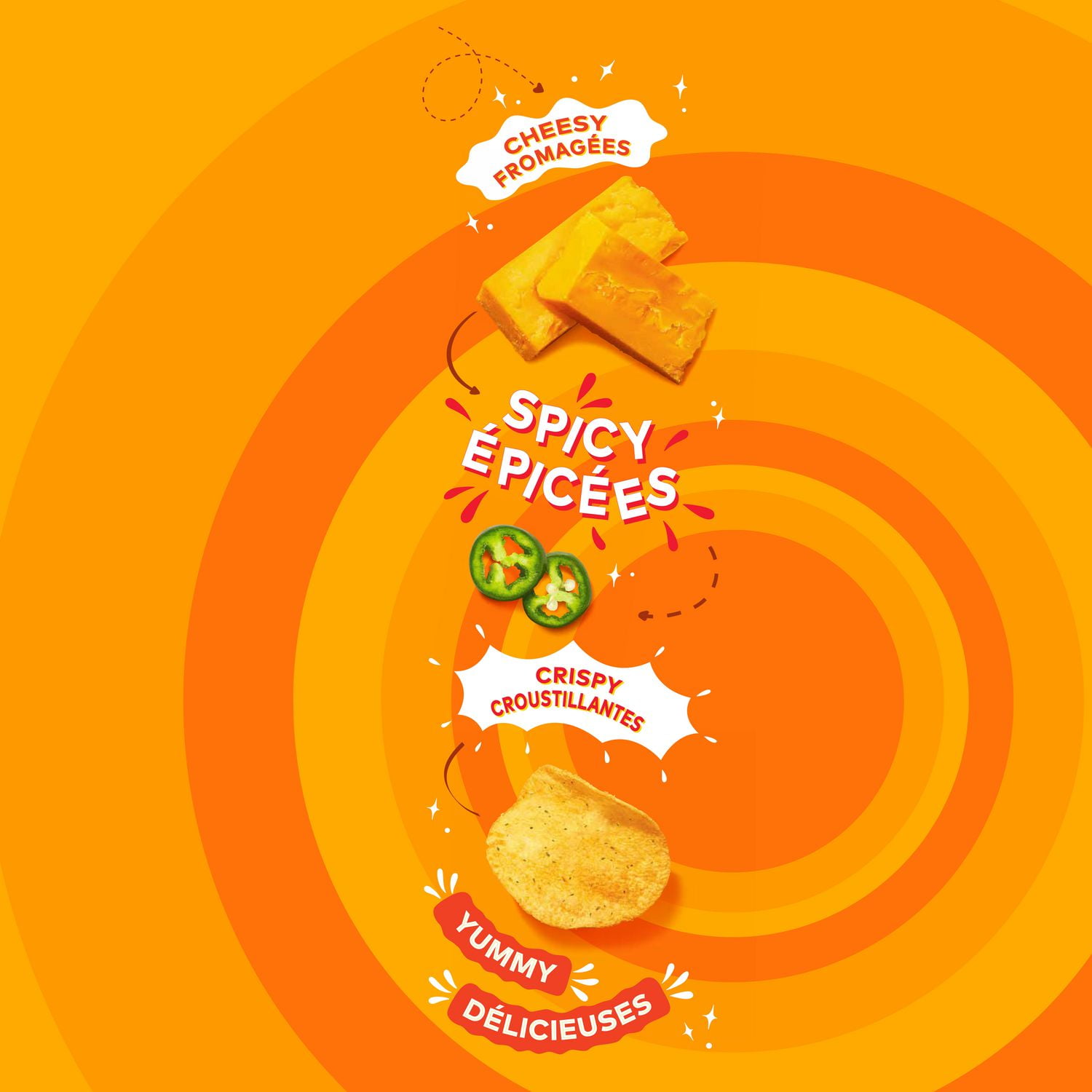 Lay's Croustilles assaisonnées Cheddar Jalapeño 66g