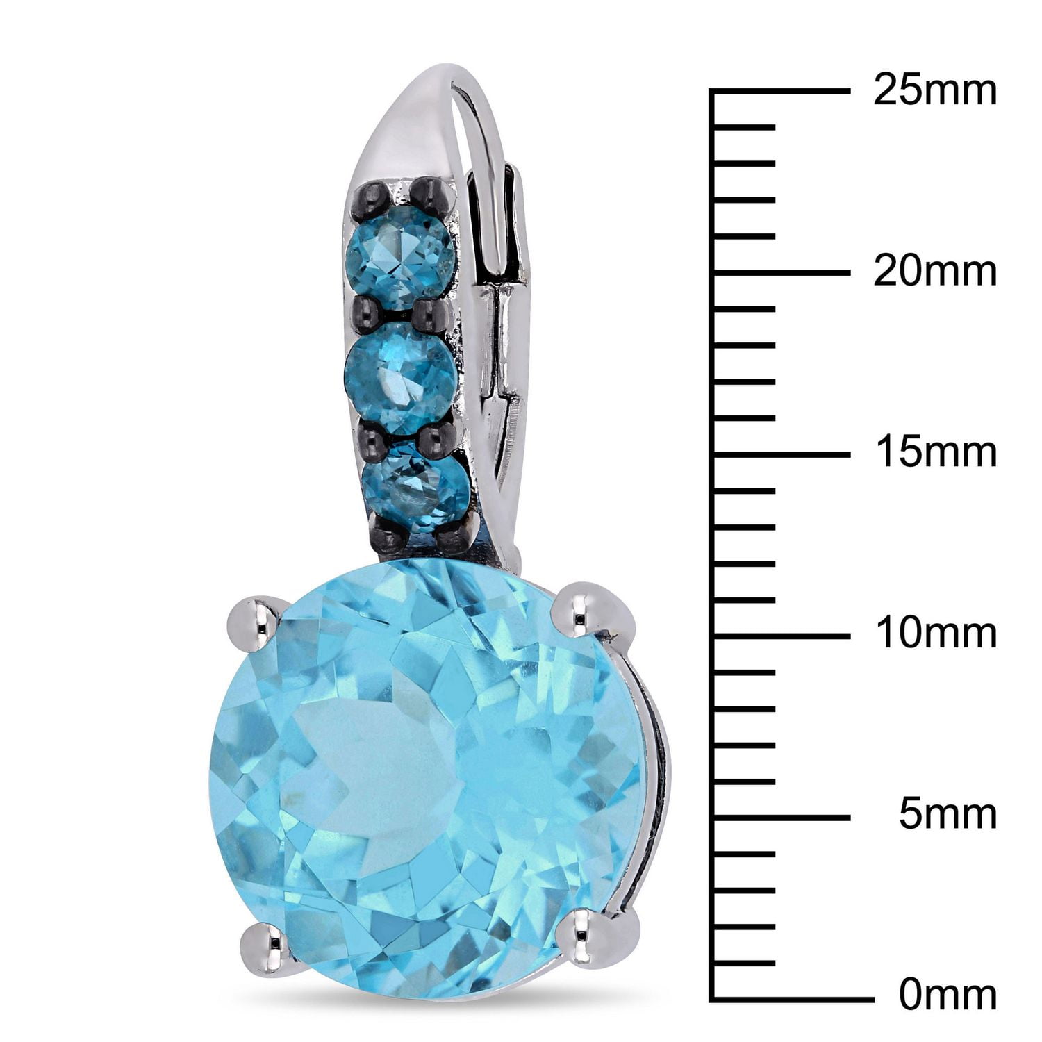 Tangelo 15-1/4 Carat T.G.W. Blue Topaz Sterling Silver Earrings