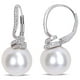 Boucles d'oreille Miabella avec perles cultivées d'eau douce 11-12mm et accent de diamants en argent sterling – image 1 sur 4