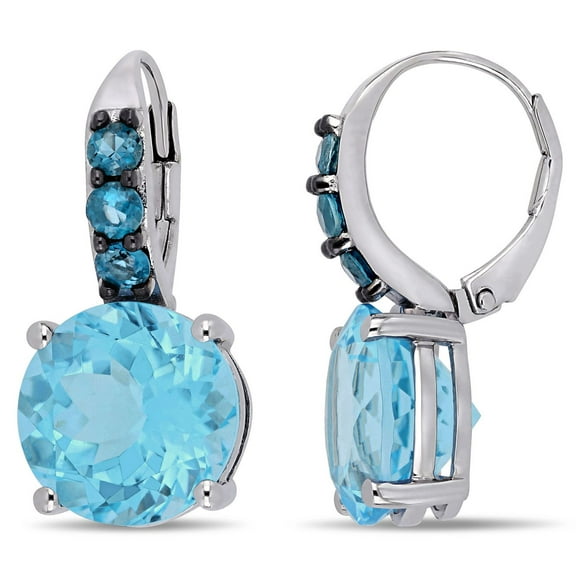 Tangelo 15-1/4 Carat T.G.W. Blue Topaz Sterling Silver Earrings
