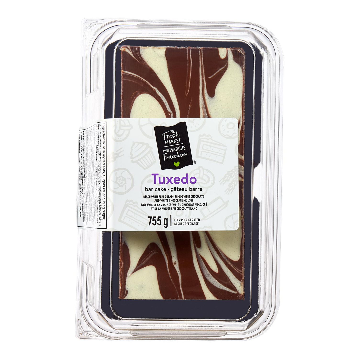 Gâteau barre Tuxedo Mon marché fraîcheur 755g