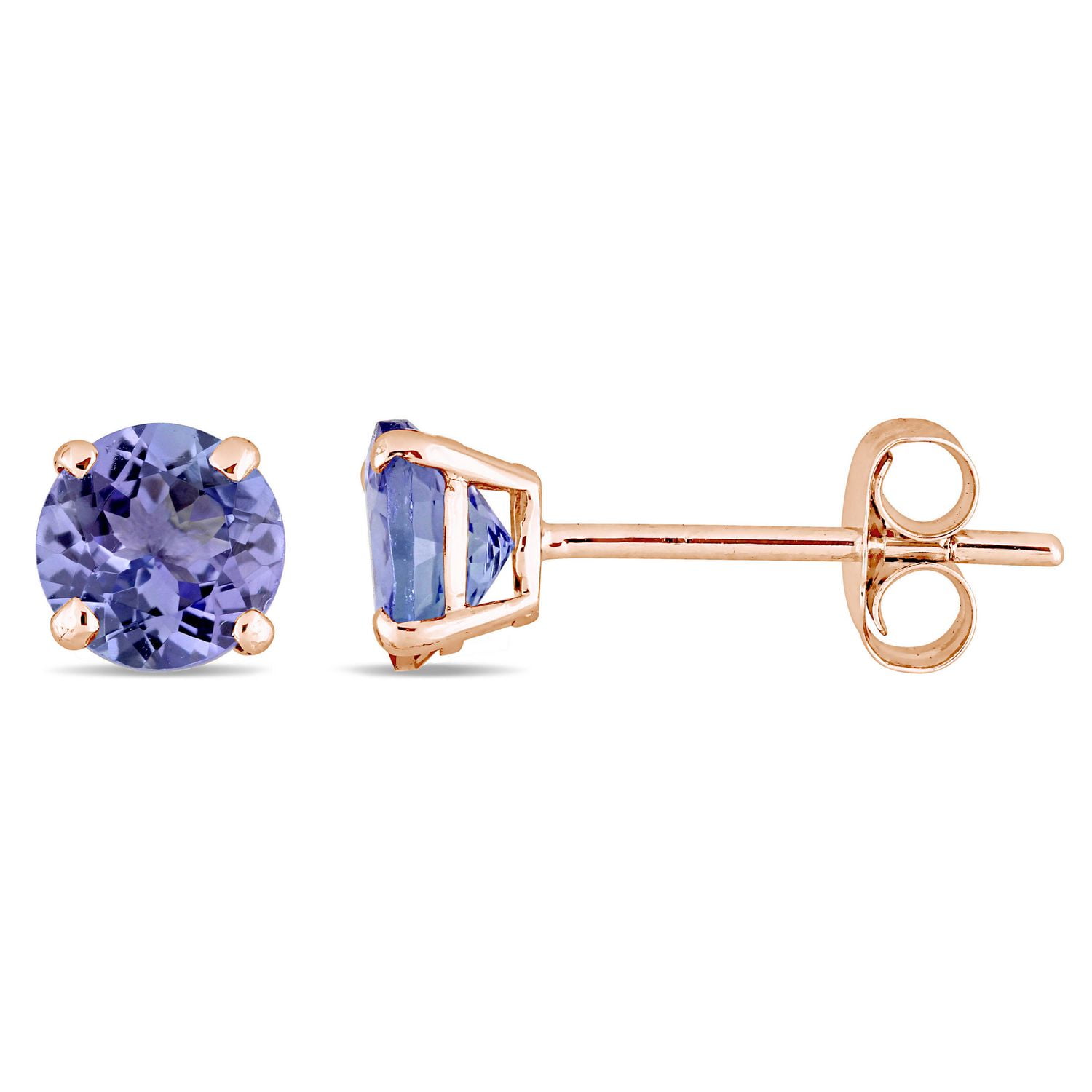 Clous d'oreille Tangelo avec tanzanites 1-1/10 CT PBT en or rosé 14K