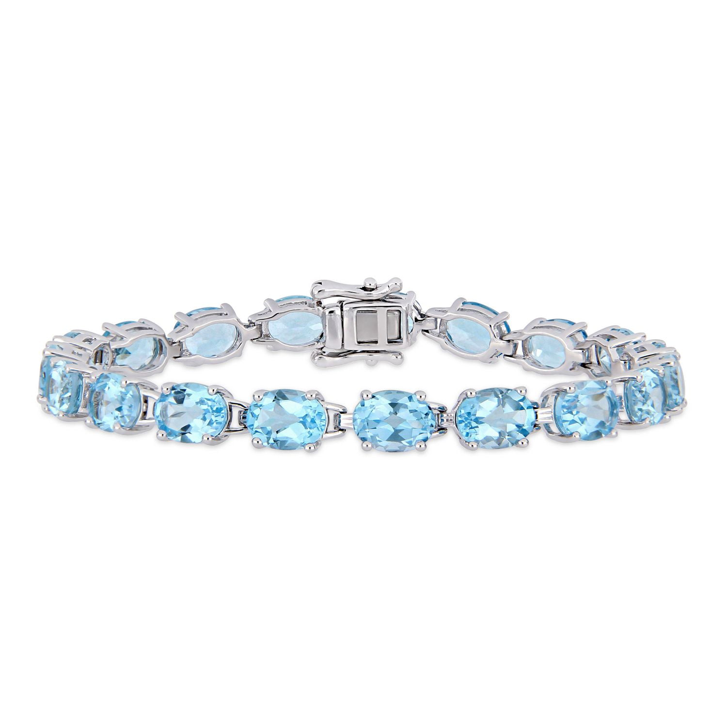 Bracelet Tangelo avec topazes bleues 28-1/2 CT PBT en argent sterling, 7,25 po