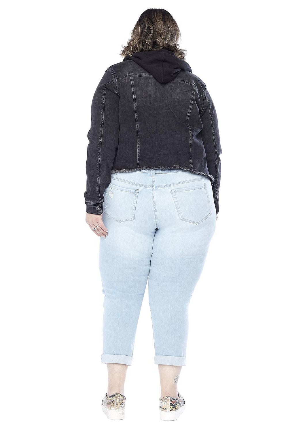 Frankie & Stella ™ Women's Plus Hooded Jacket - Black