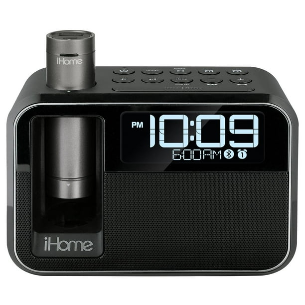 Radio-réveil Bluetooth à double alarme d'iHome avec système mains libres et alimentation portative amovible - iKT50