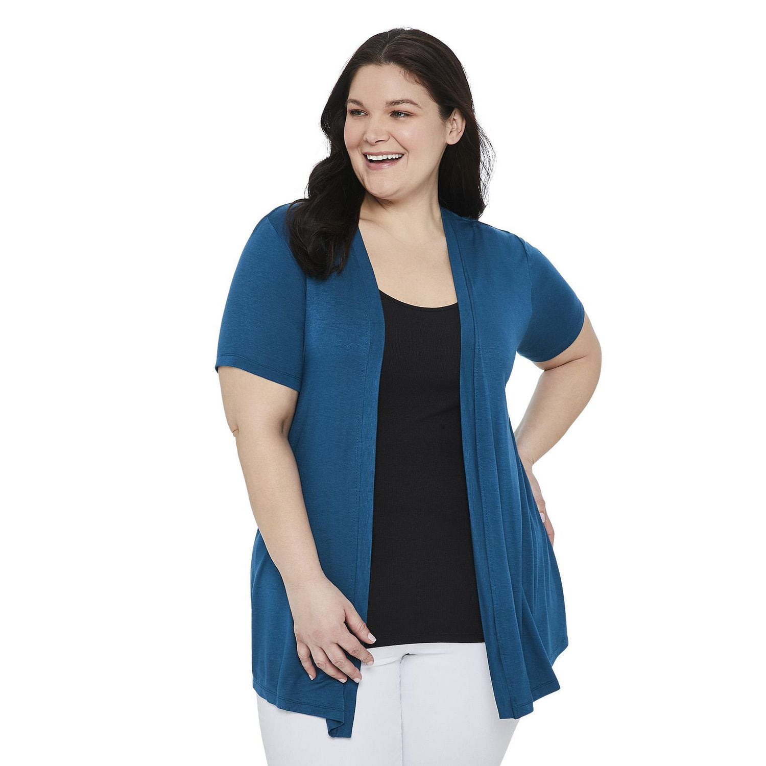 Plus Women's Open Cardigan with Lattice Back Walmart Canada
