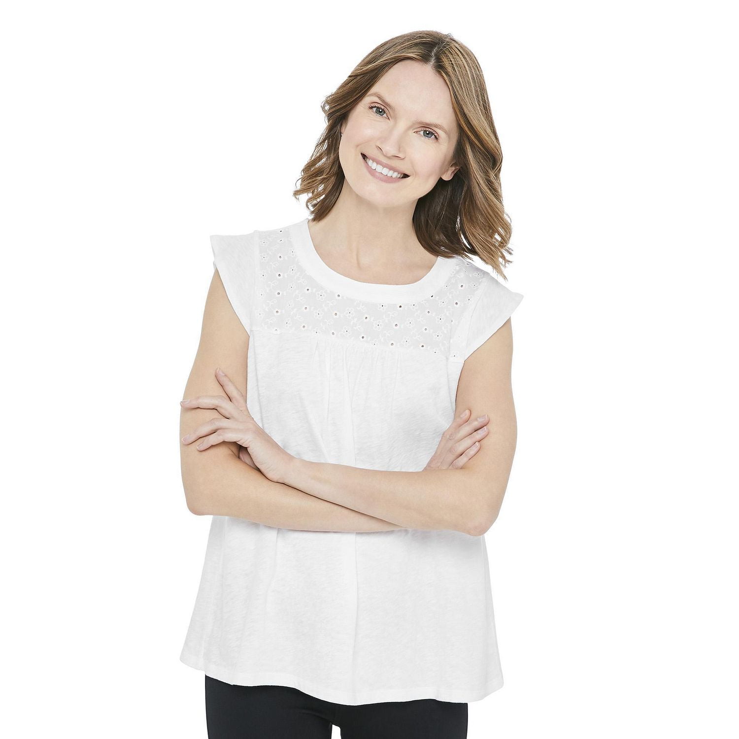 eyelet yoke sweater