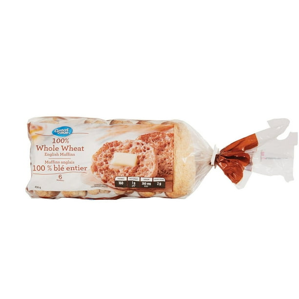 Great Value 100 Whole Wheat English Muffins Walmart.ca