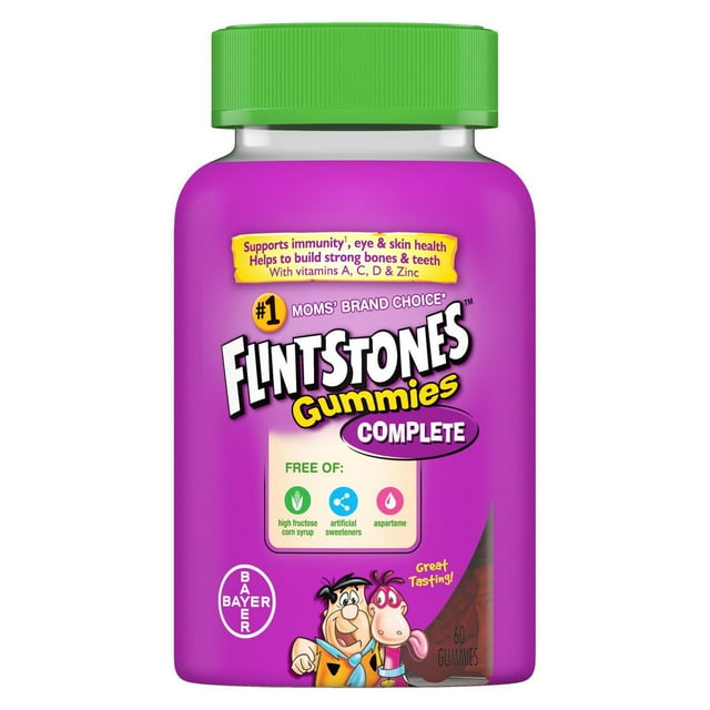 FLINTSTONES Complete Kids Multivitamin Gummies - Helps Maintain Good Health, Free of Artificial Sweeteners, Free of Aspartame