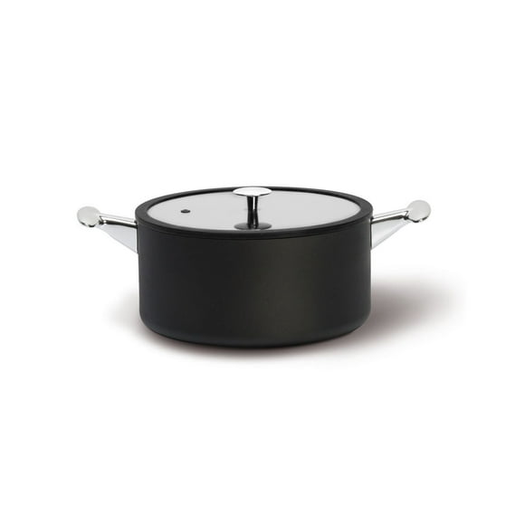 TVS Maestrale 9.5" Non-Stick Dutch Oven + Flat Glass Lid with Silicon Rim