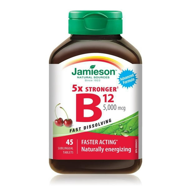 Jamieson Comprimés de Vitamine B12 5,000 mcg 45&nbsp;comprimés sublinguaux