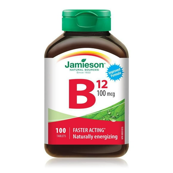 Jamieson Vitamin B12 (Methylcobalamin) 100 mcg, 100 tablets