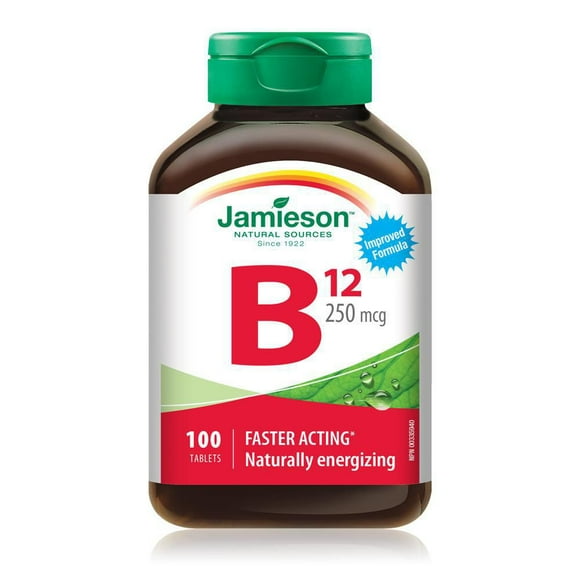 Jamieson Vitamin B12 (Methylcobalamin) 250 mcg Tablets, 100 tablets