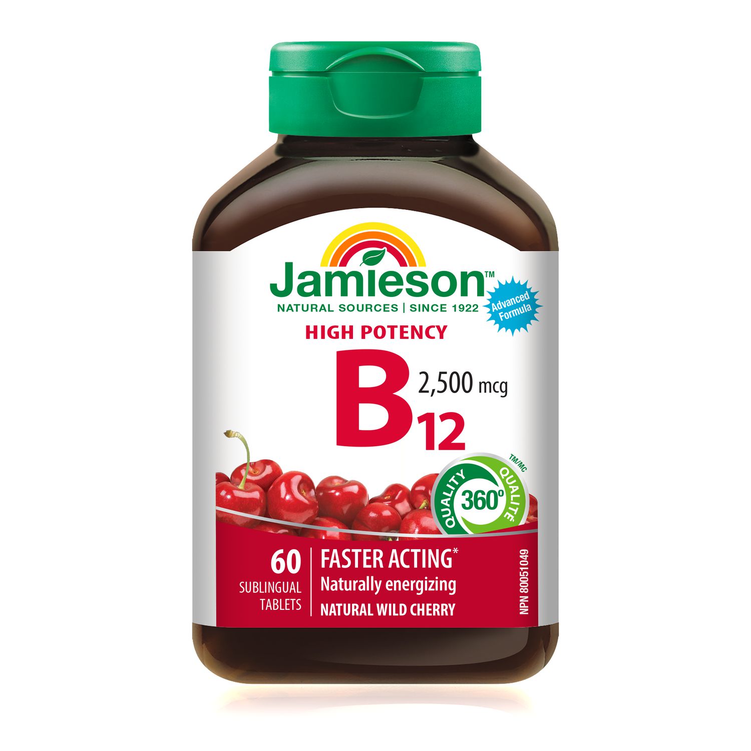 Jamieson comprimés vitamine B12 à dissolution rapide, 2500 mcg, 60 comprimés
