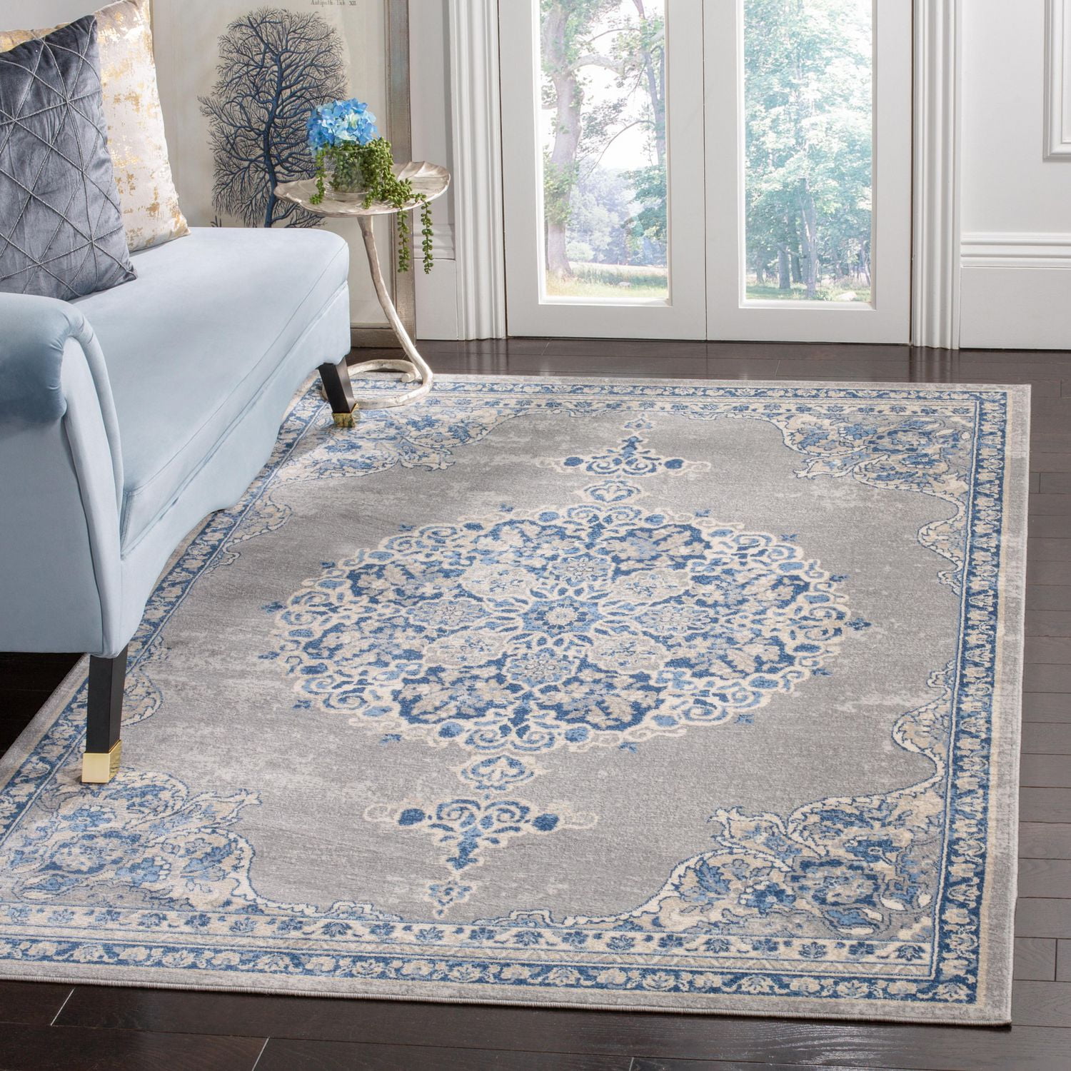 Safavieh Brentwood Harland Floral Bordered Area Rug Walmart Canada