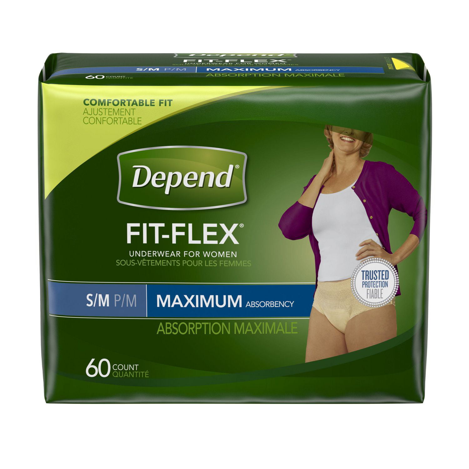 Depend Adult Incontinence/Postpartum Underwear for Women, Max Absorbency  Small (60 ct) Pink