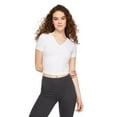 thumbnail image 1 of No Boundaries Women's V-Neckline Baby Tee, 1 of 6