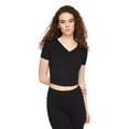 thumbnail image 1 of No Boundaries Women's V-Neckline Baby Tee, 1 of 6